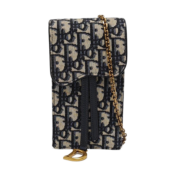 Authenticated pre-owned  Saddle Monogram Canvas Blue - Shoulder Bag at Looply