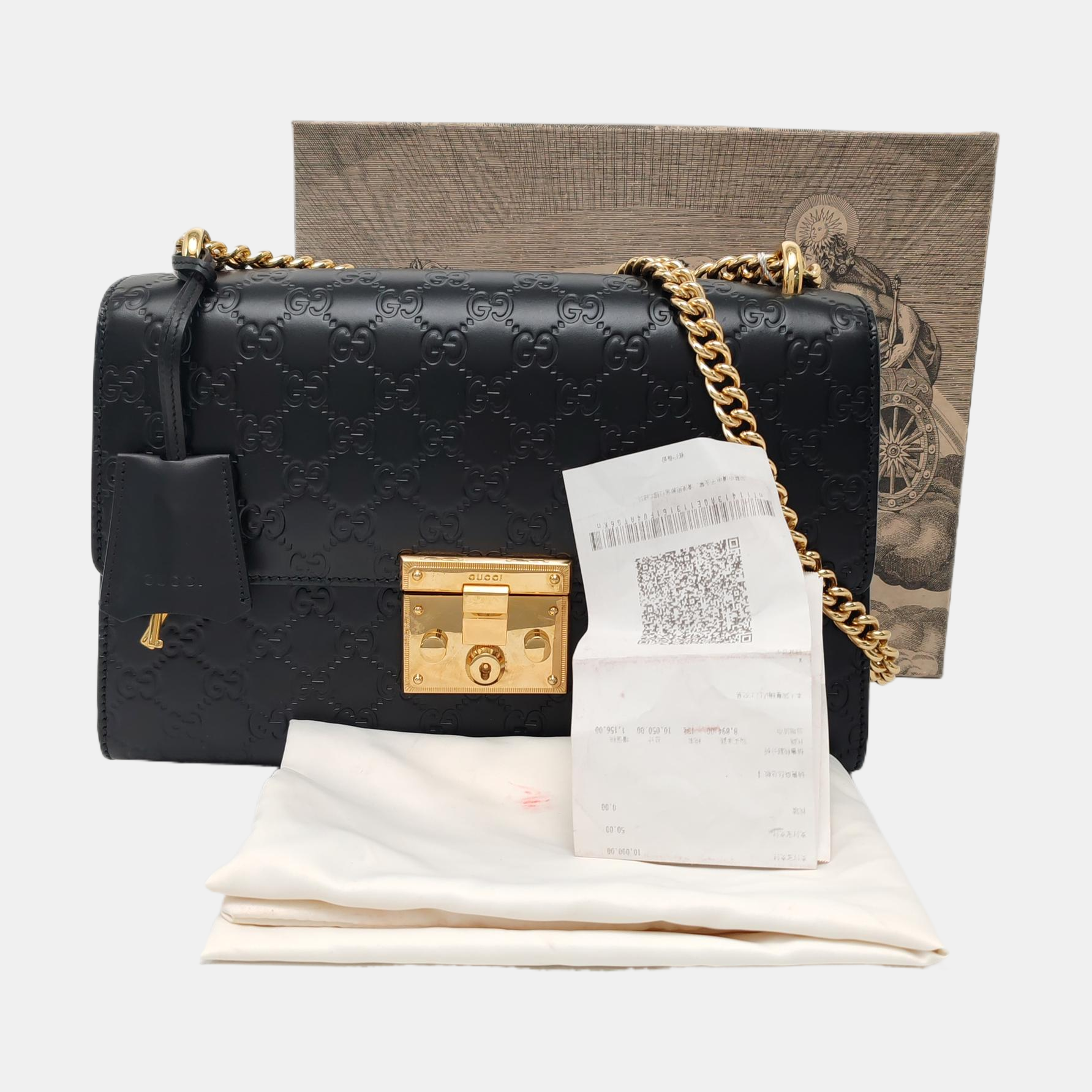 Authenticated pre-owned  Padlock Small Monogram Calfskin Black - Shoulder Bag at Looply