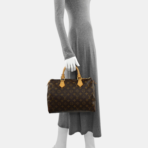 Authenticated pre-owned  Speedy 30 Monogram Coated Canvas Brown - Top Handle Bag at Looply