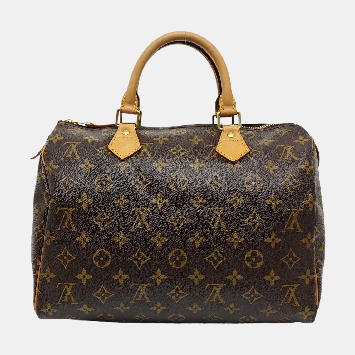 Authenticated pre-owned  Speedy 30 Monogram Coated Canvas Brown - Top Handle Bag at Looply