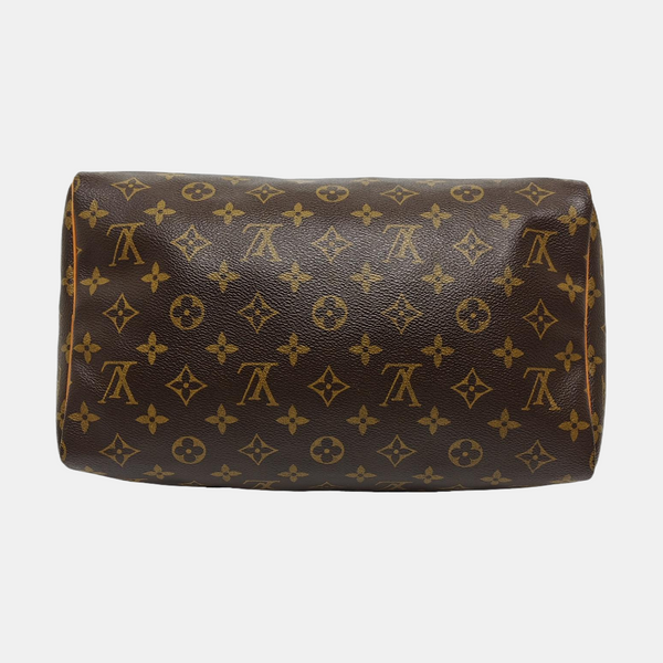 Authenticated pre-owned  Speedy 30 Monogram Coated Canvas Brown - Top Handle Bag at Looply