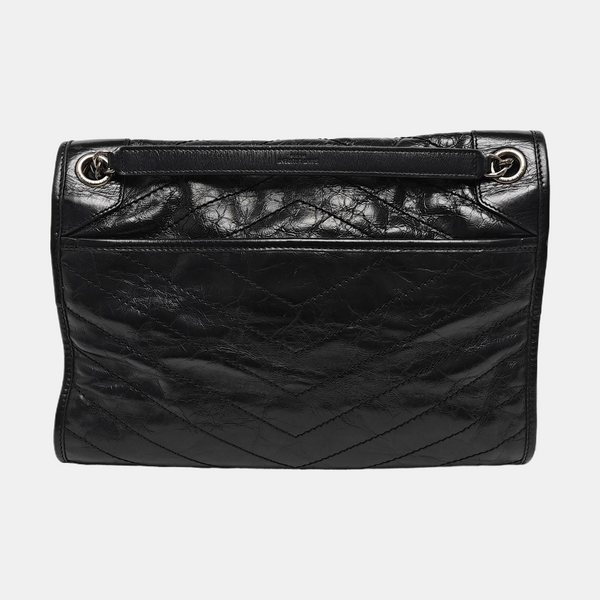 NIKI Large Chevron Calfskin Black