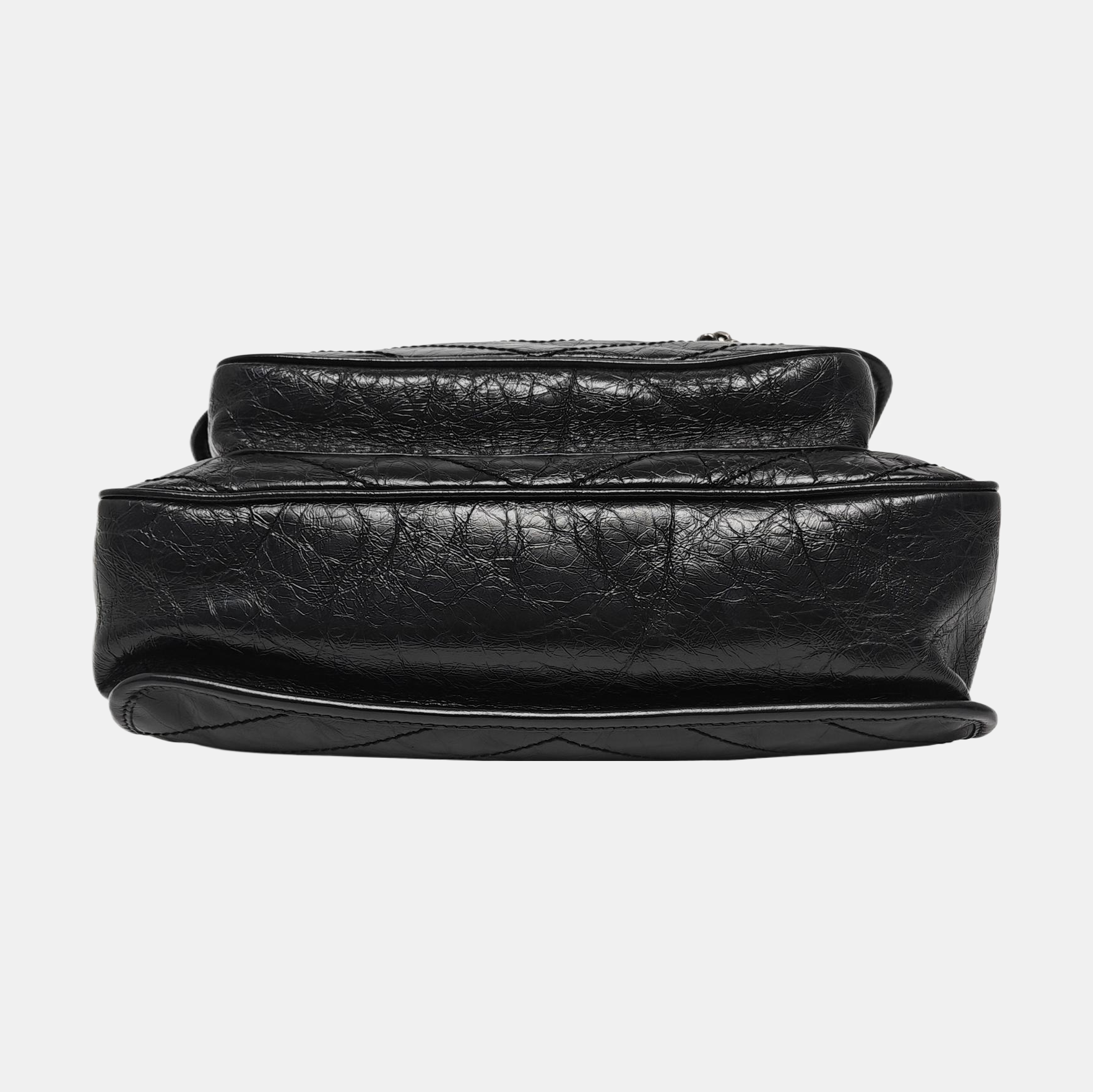 NIKI Large Chevron Calfskin Black