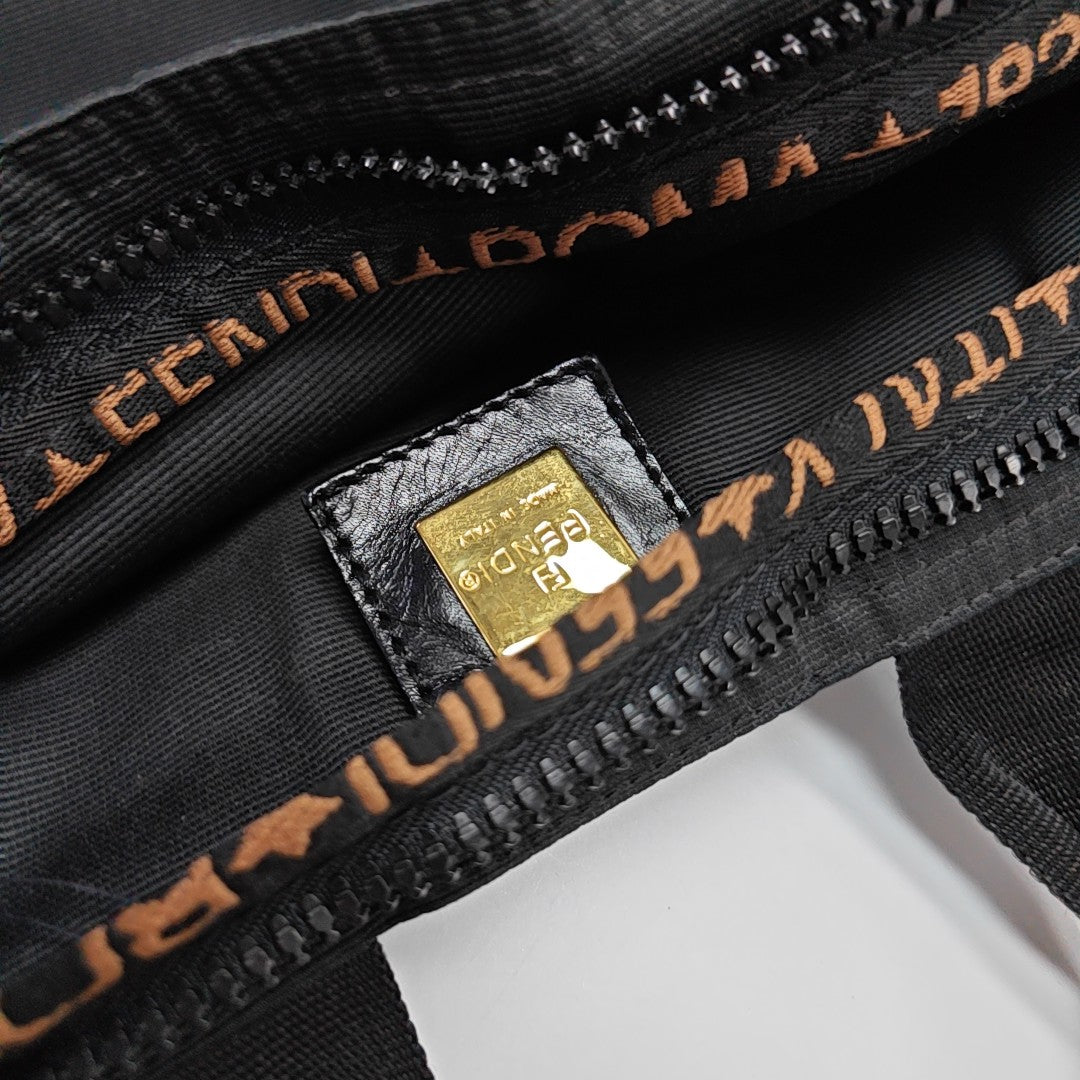 Fabric Top Handle Bag Black