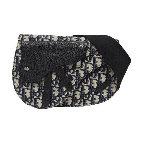Authenticated pre-owned  Saddle Monogram Canvas Blue - Shoulder Bag at Looply