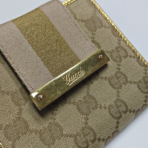Monogram Fabric Wallet Beige