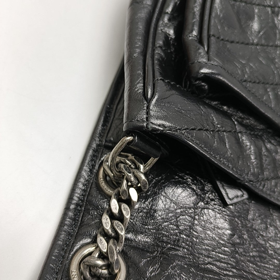 NIKI Medium Chevron Suede Black