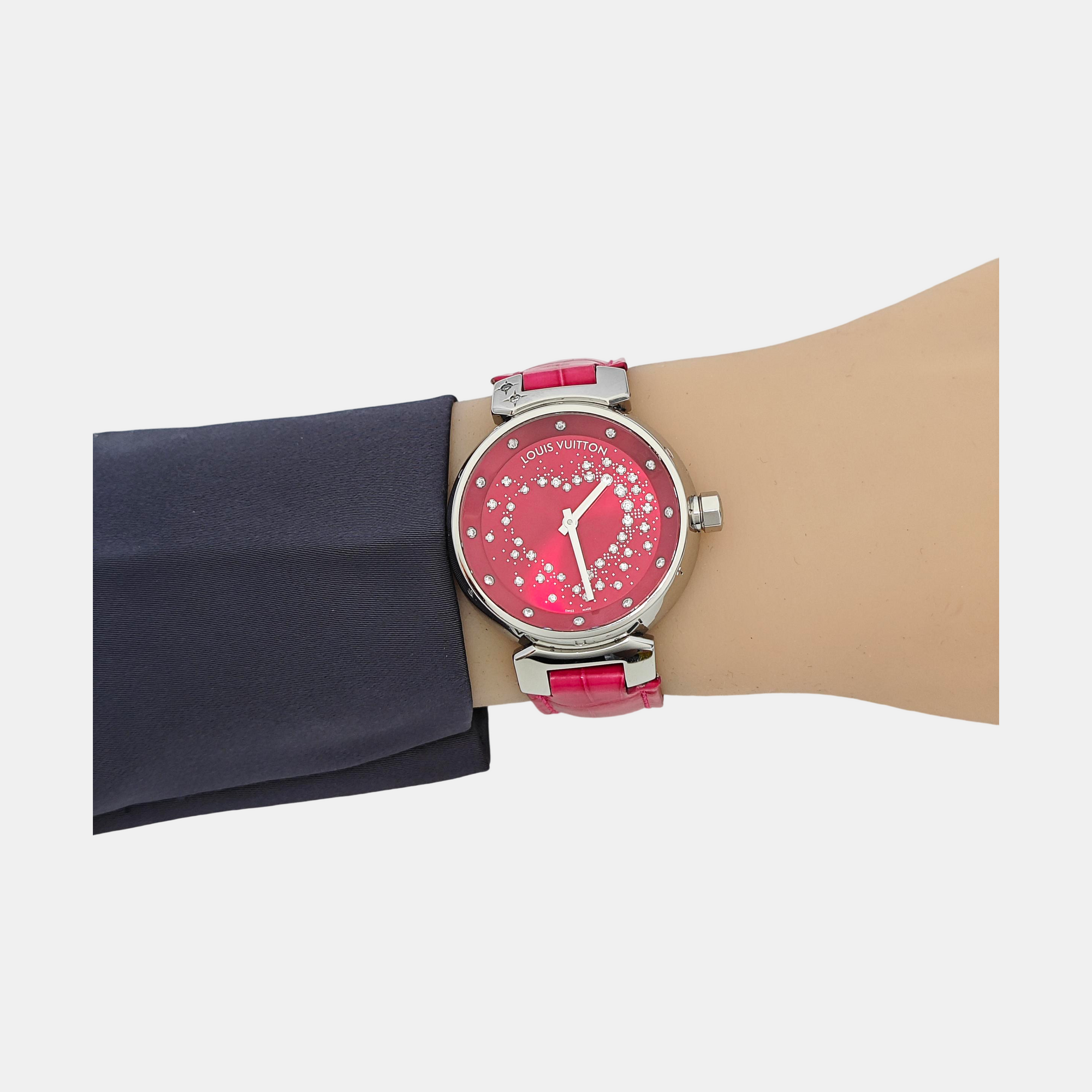 Tambour Glamour 34mm Red Quartz Watch