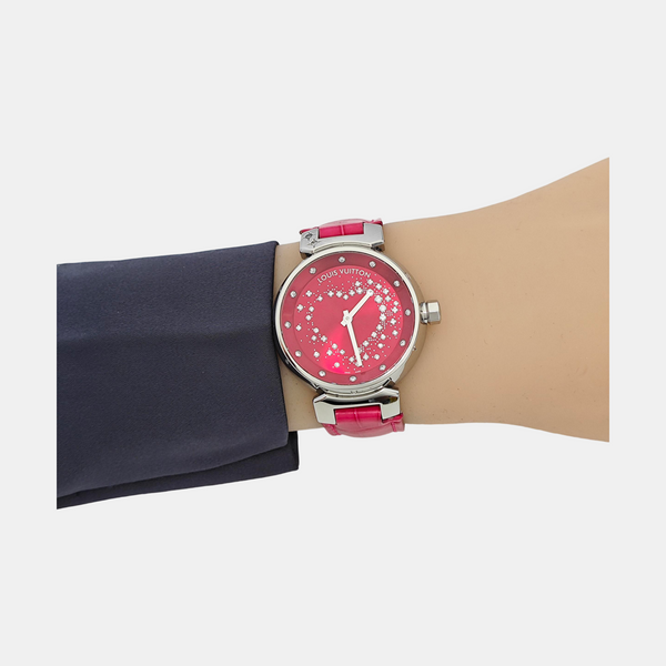 Tambour Glamour 34mm Red Quartz Watch