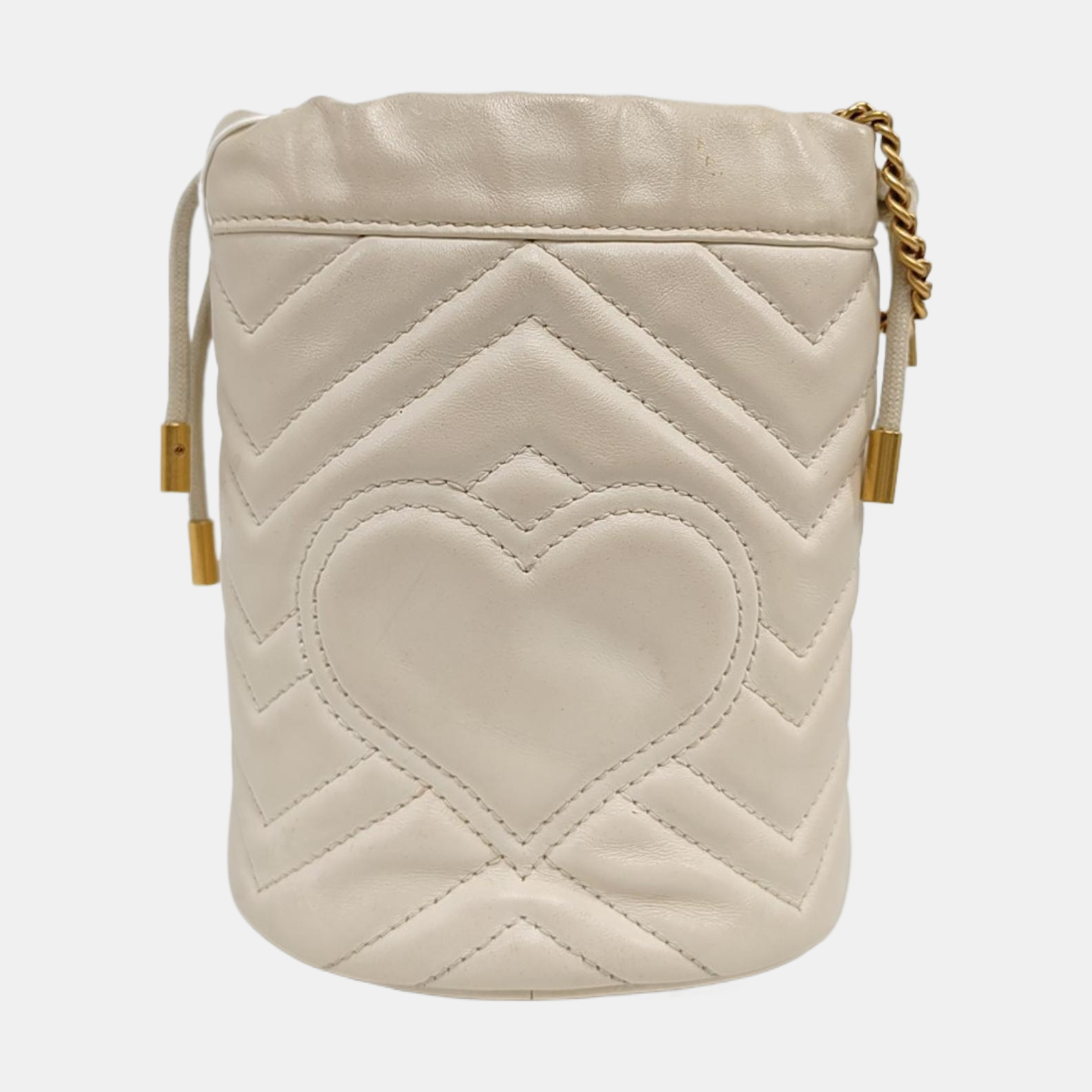 Authenticated pre-owned  GG Marmont Mini Calfskin White - Shoulder Bag at Looply