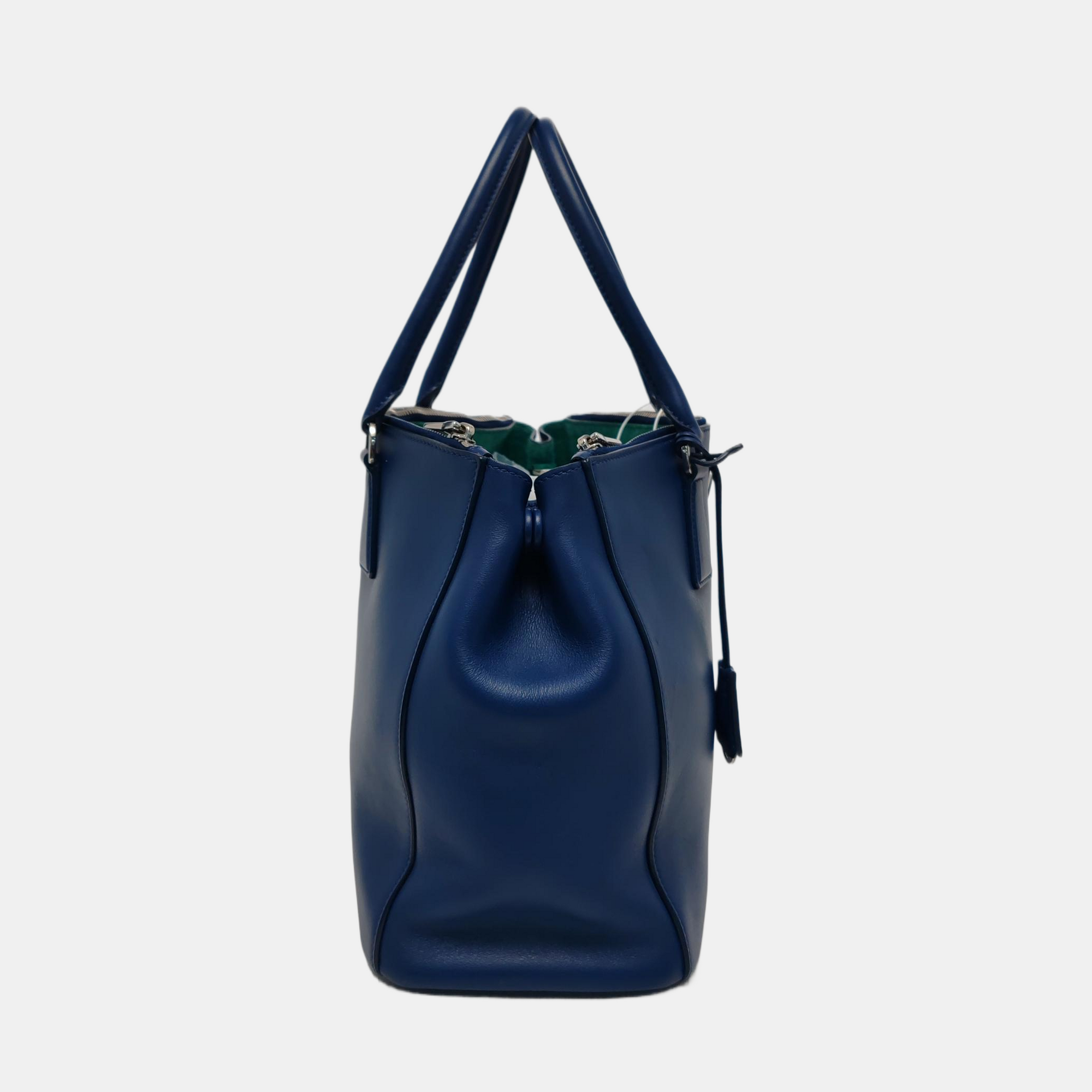 Authenticated pre-owned  Galleria Leather Blue - Shoulder Bag at Looply