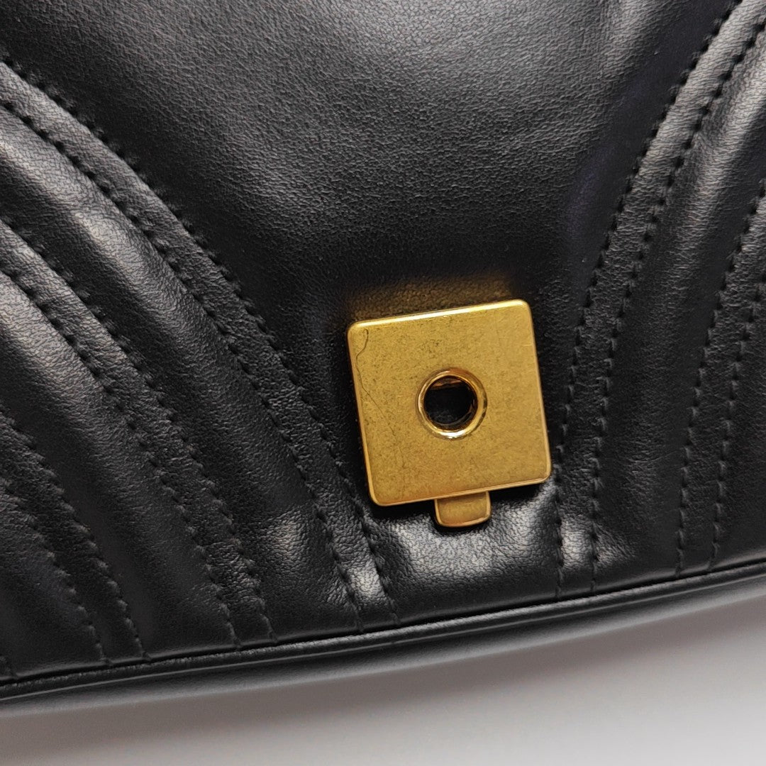 GG Marmont Medium Quilted Calfskin Black
