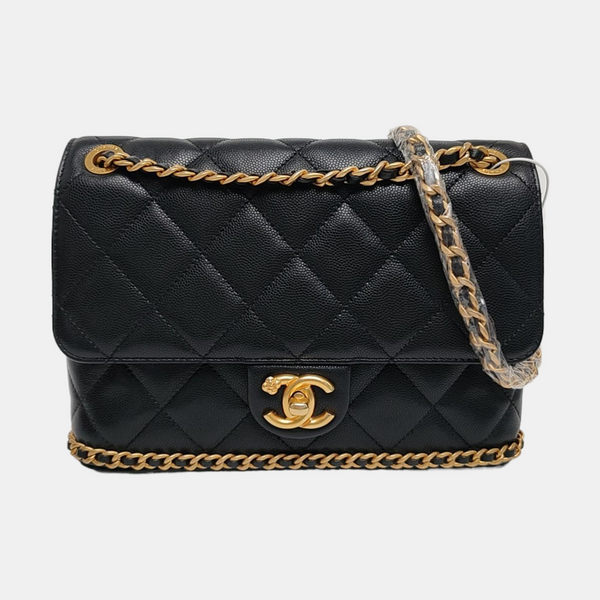 Quilted Grained Calfskin Black