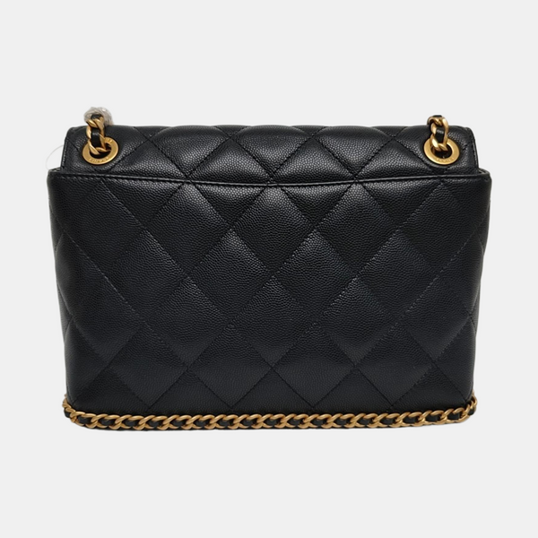 Quilted Grained Calfskin Black