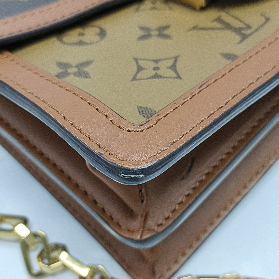 DAUPHINE MM Monogram Coated Canvas Brown