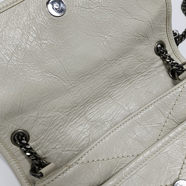 NIKI Small Chevron Calfskin White