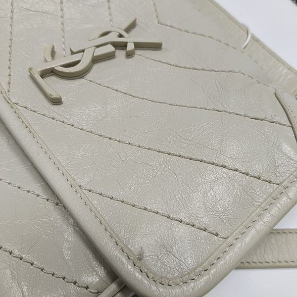 NIKI Small Chevron Calfskin White