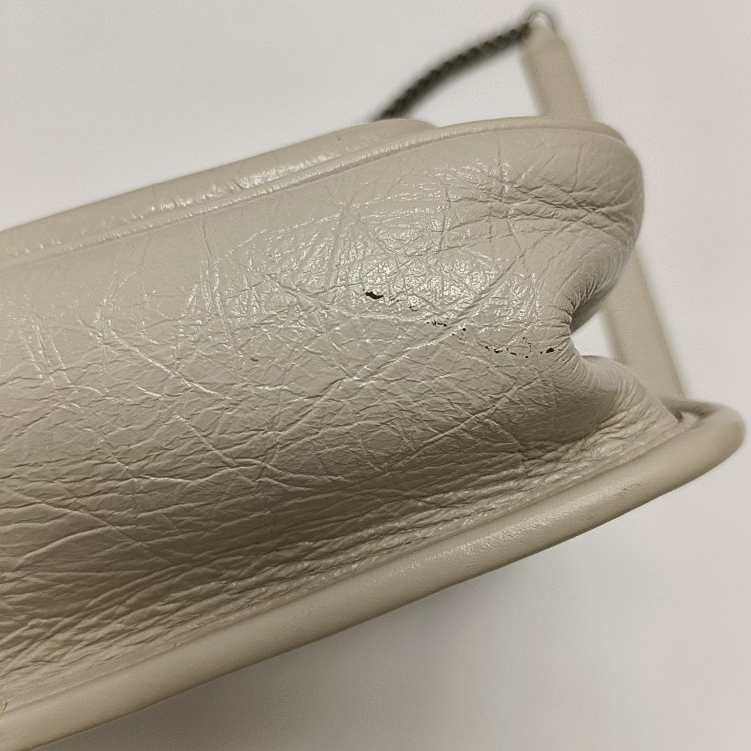 NIKI Small Chevron Calfskin White