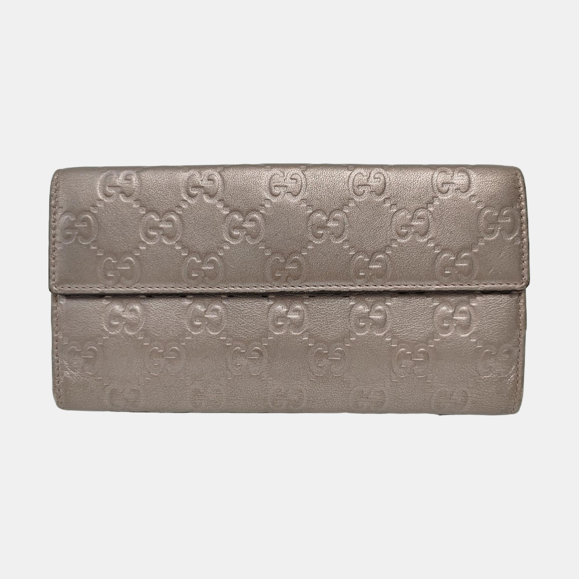 Authenticated pre-owned  Microguccissima Monogram Calfskin Gray Wallet - Wallet at Looply