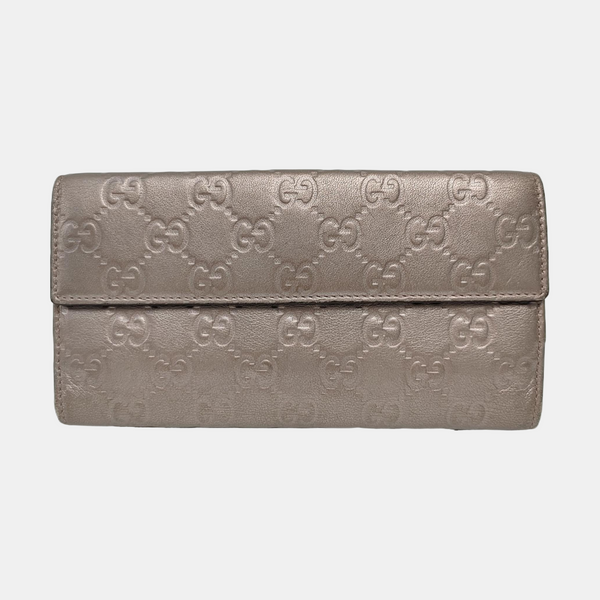 Authenticated pre-owned  Microguccissima Monogram Calfskin Gray Wallet - Wallet at Looply