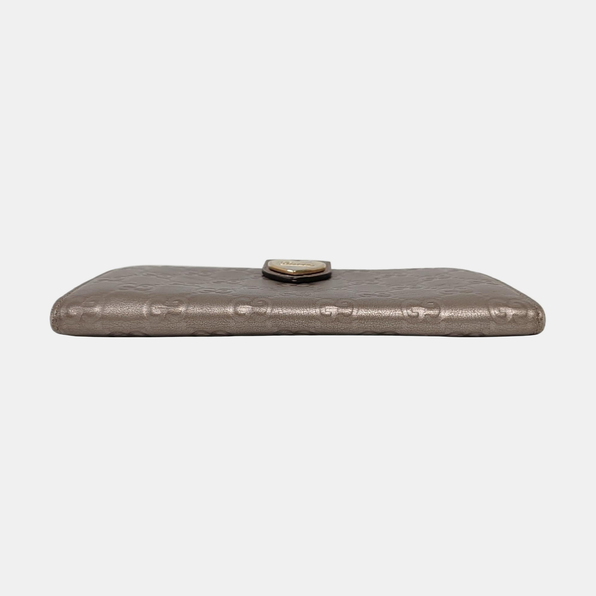 Authenticated pre-owned  Microguccissima Monogram Calfskin Gray Wallet - Wallet at Looply