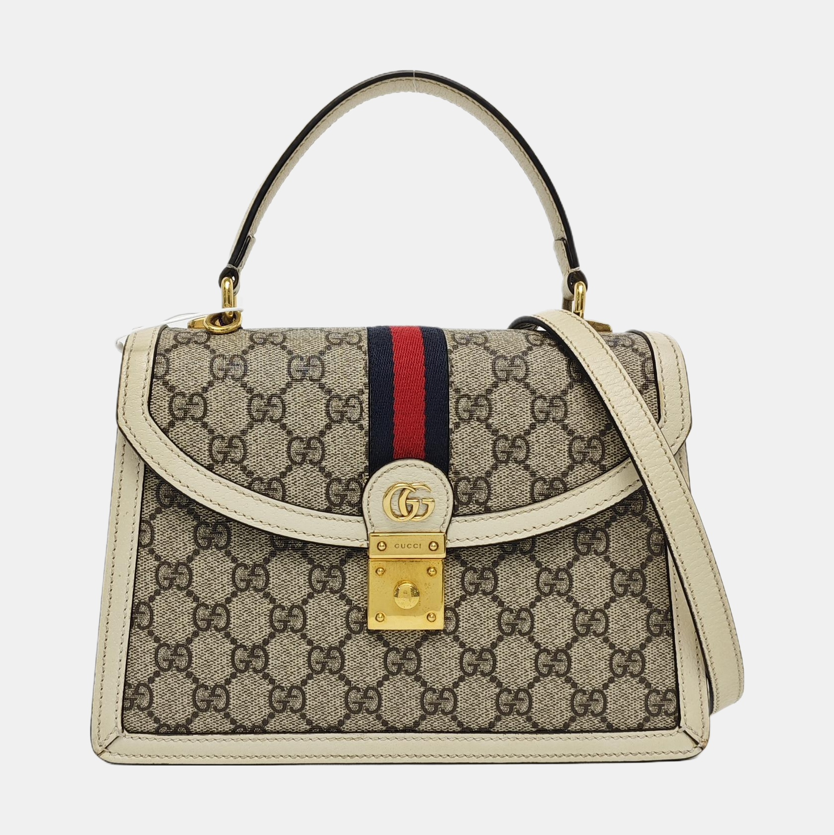 Ophidia Small Monogram Coated Canvas Beige