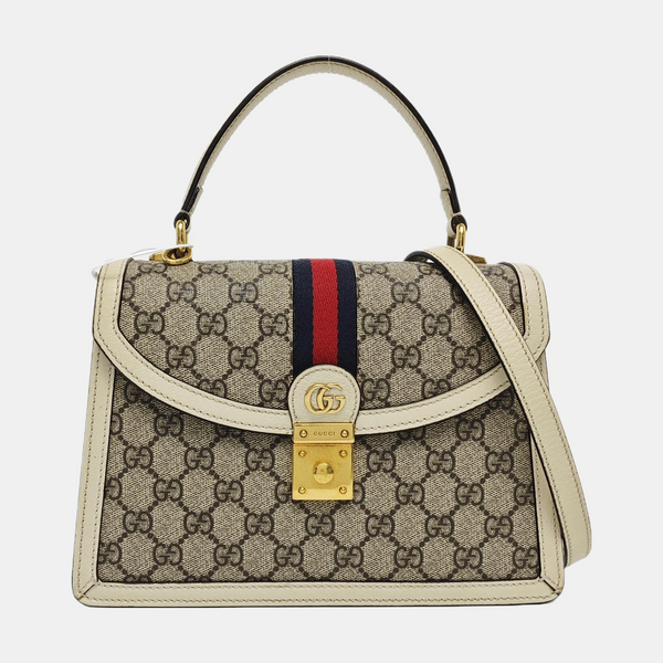 Ophidia Small Monogram Coated Canvas Beige