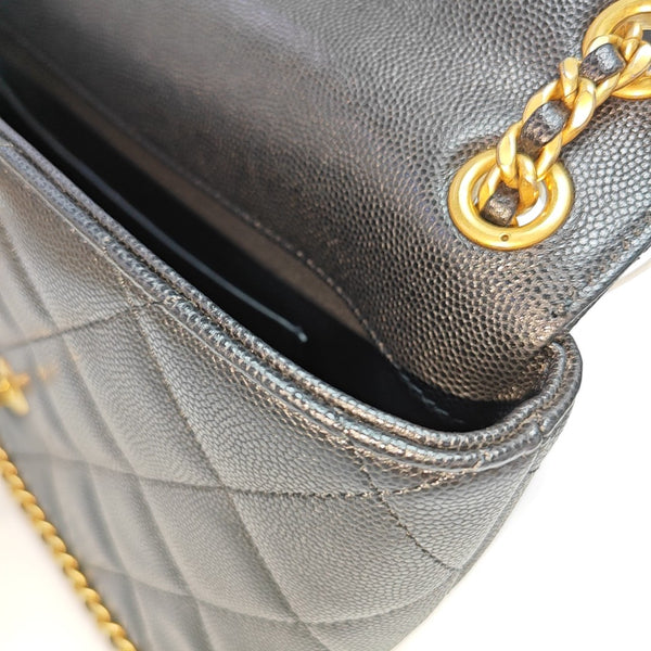 Quilted Grained Calfskin Black