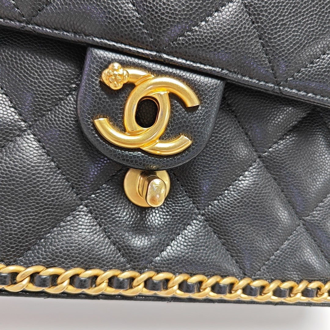 Quilted Grained Calfskin Black