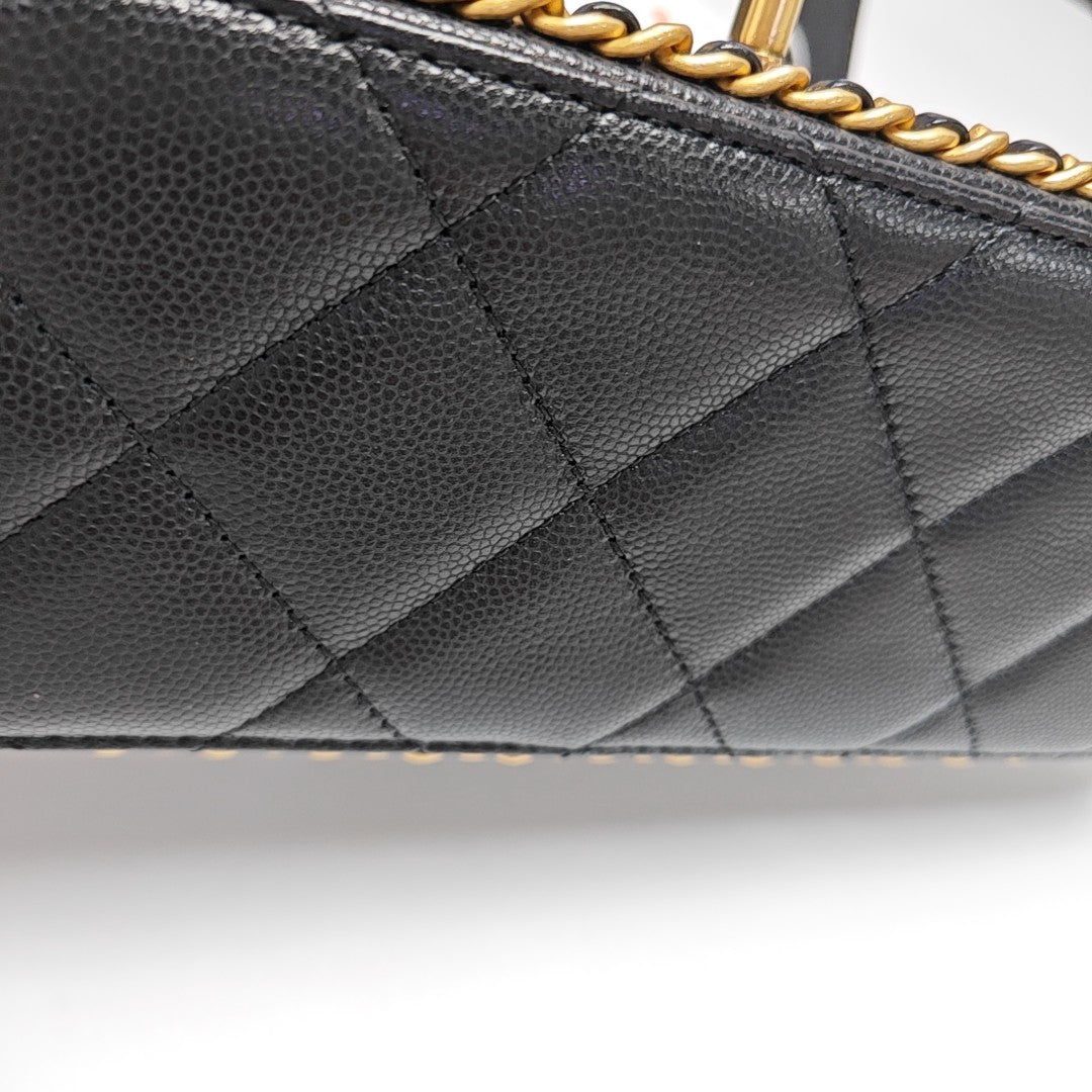 Quilted Grained Calfskin Black