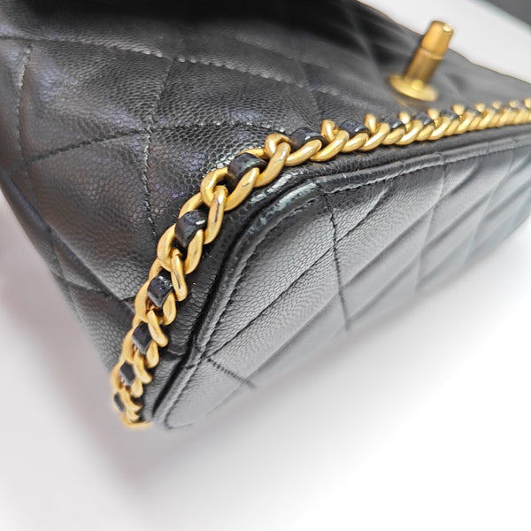 Quilted Grained Calfskin Black