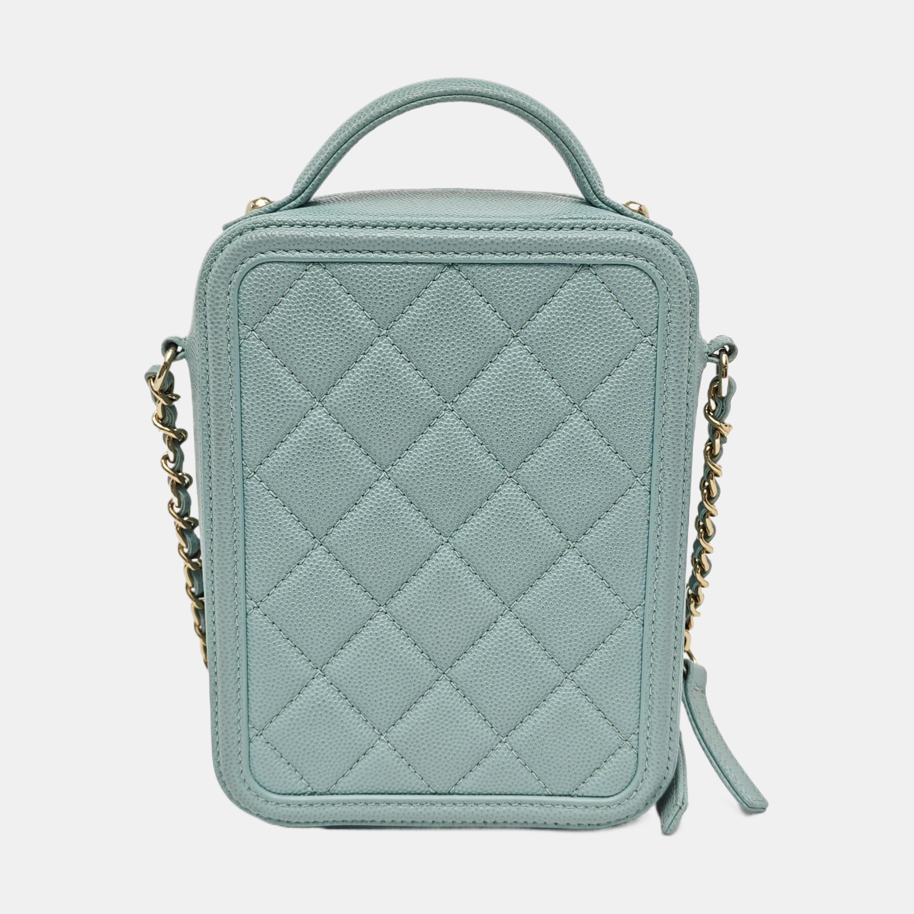 Authenticated pre-owned  Filigree Quilted Grained Calfskin Blue - Crossbody Bag at Looply