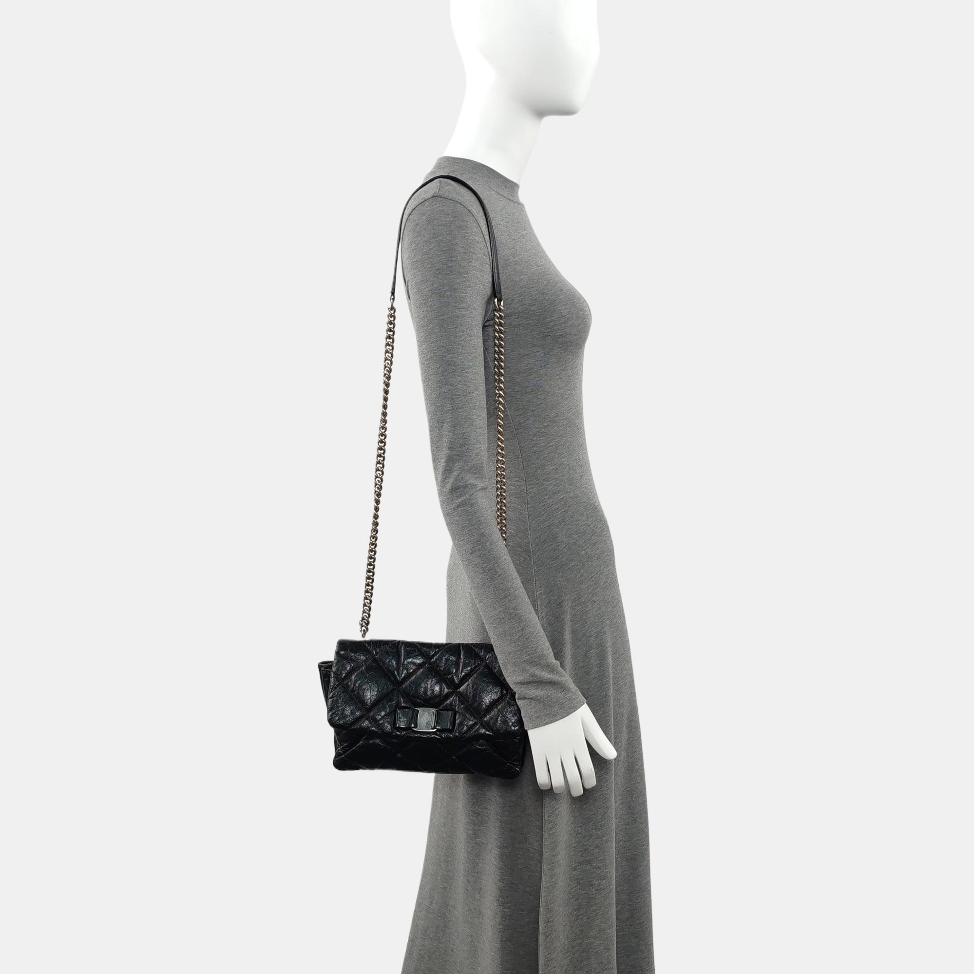 Ginny Quilted Calfskin Black