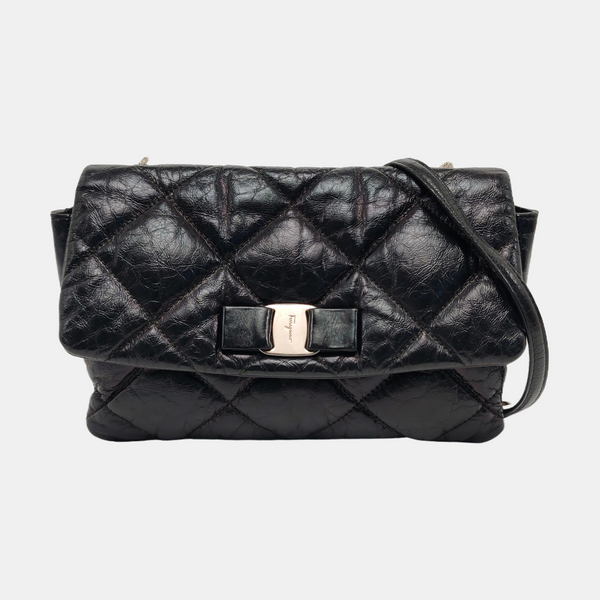 Ginny Quilted Calfskin Black