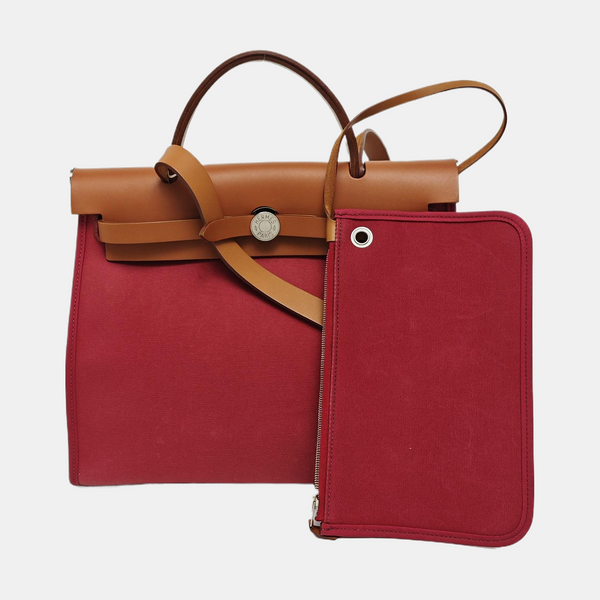 Authenticated pre-owned  Herbag 31 Canvas Red - Shoulder Bag at Looply