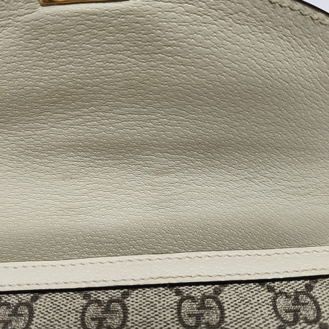 Ophidia Small Monogram Coated Canvas Beige