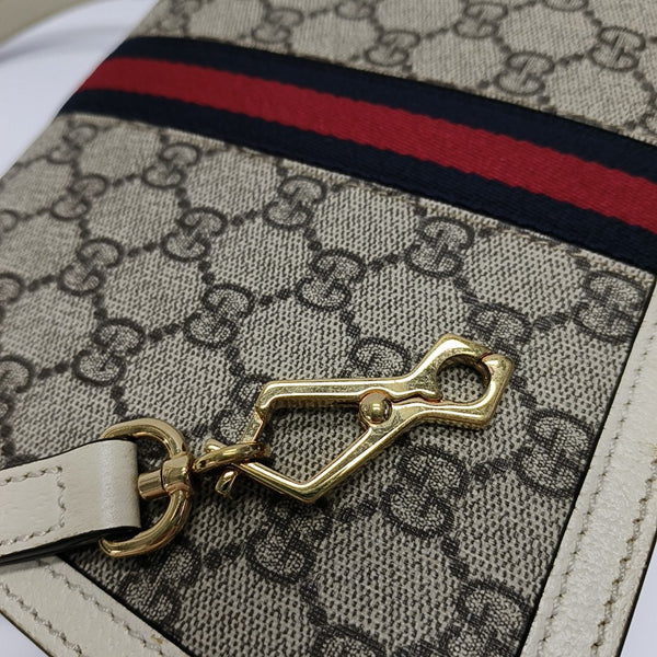 Ophidia Small Monogram Coated Canvas Beige