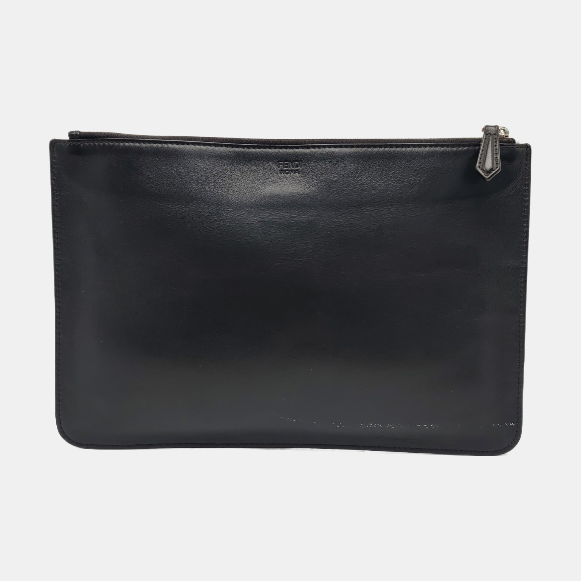 Authenticated pre-owned  Monster Calfskin Black - Clutch at Looply