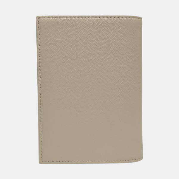 Quilted Grained Calfskin Wallet Beige