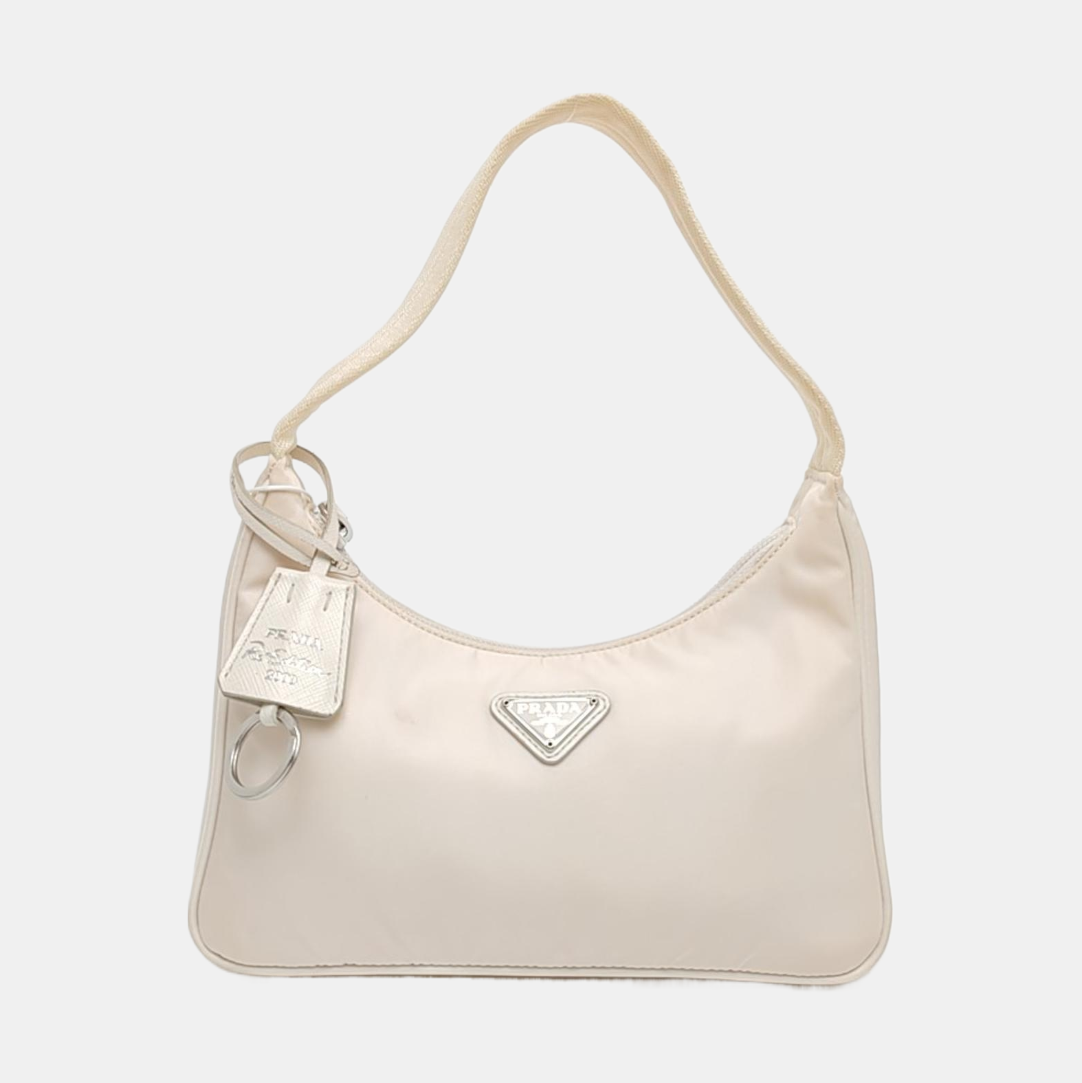 Authenticated pre-owned  Re-Edition2000 Mini Nylon White - Top Handle Bag at Looply