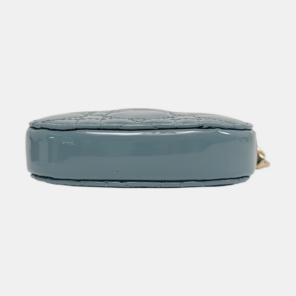 Authenticated pre-owned  Lady Dior Patent Leather Blue - Shoulder Bag at Looply