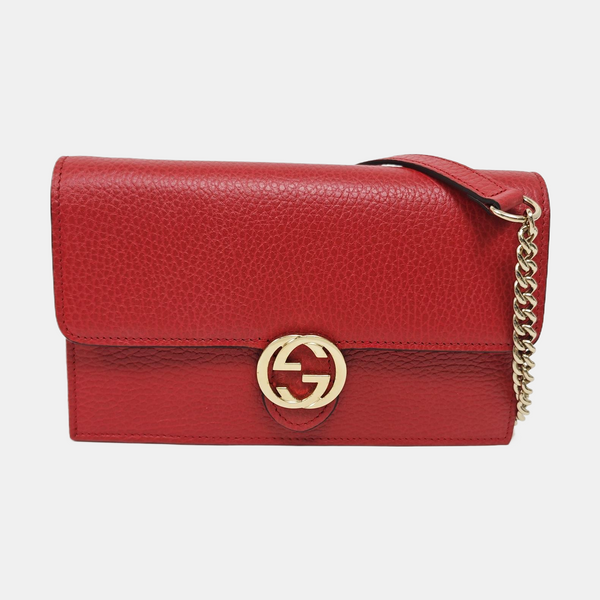Authenticated pre-owned  Interlocking G Calfskin Red - Shoulder Bag at Looply