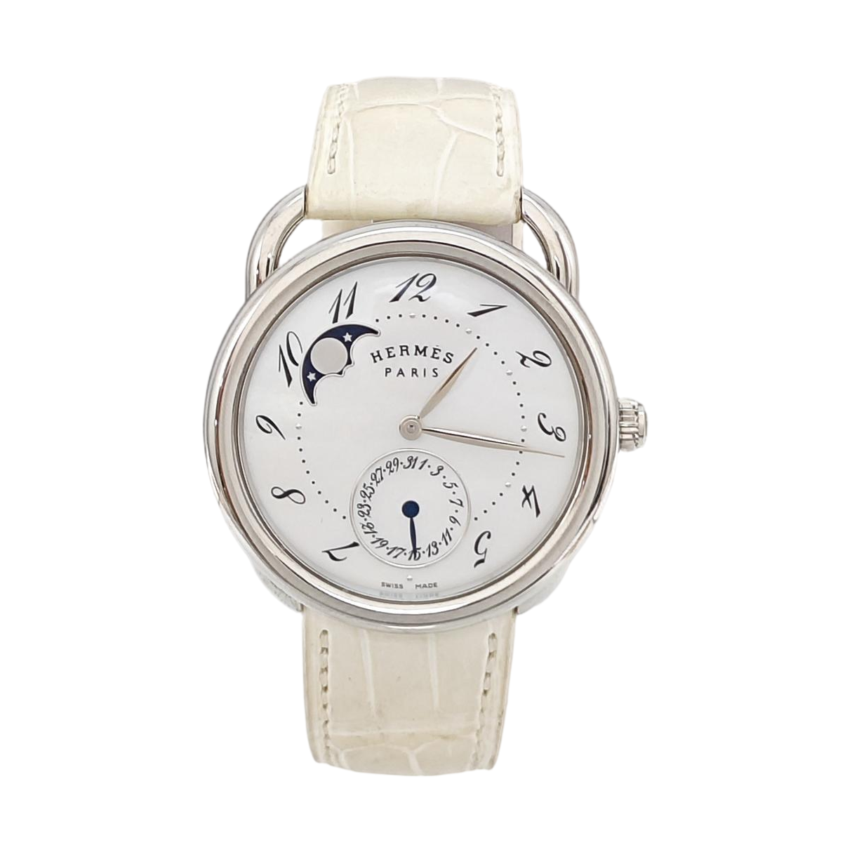 Arceau Petite Lune 38mm White Automatic Watch