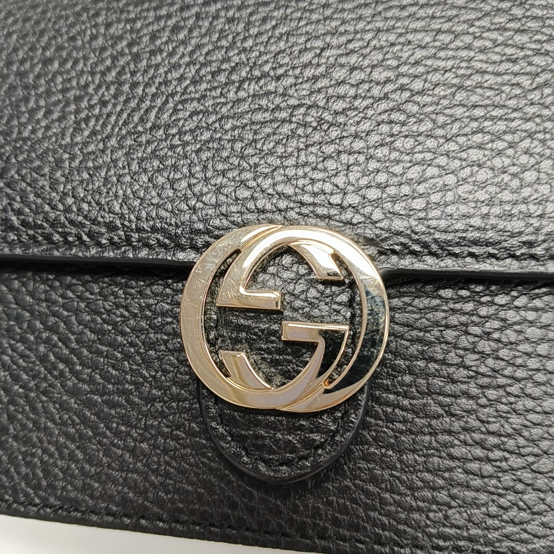 Authenticated pre-owned  Interlocking G Calfskin Black - Crossbody Bag at Looply