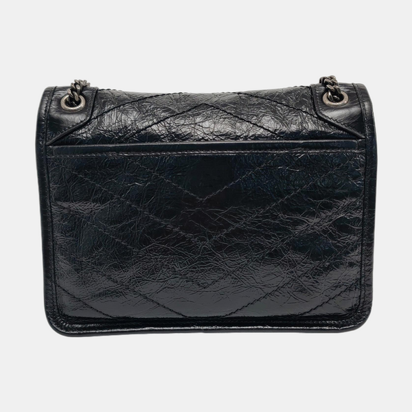 NIKI Small Chevron Calfskin Black