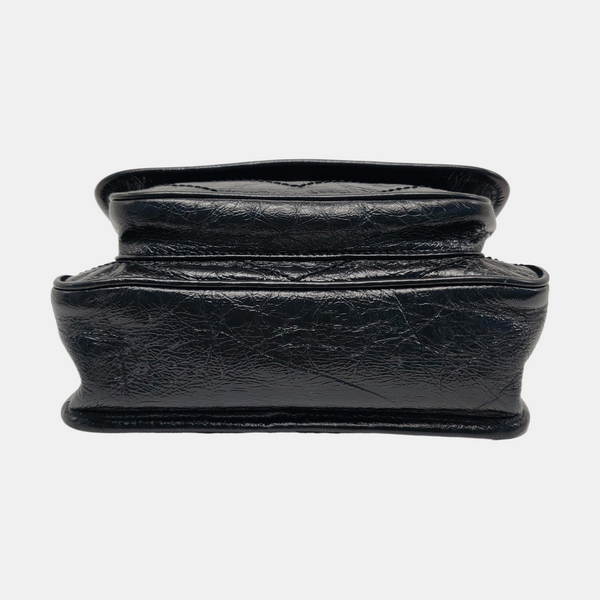 NIKI Small Chevron Calfskin Black