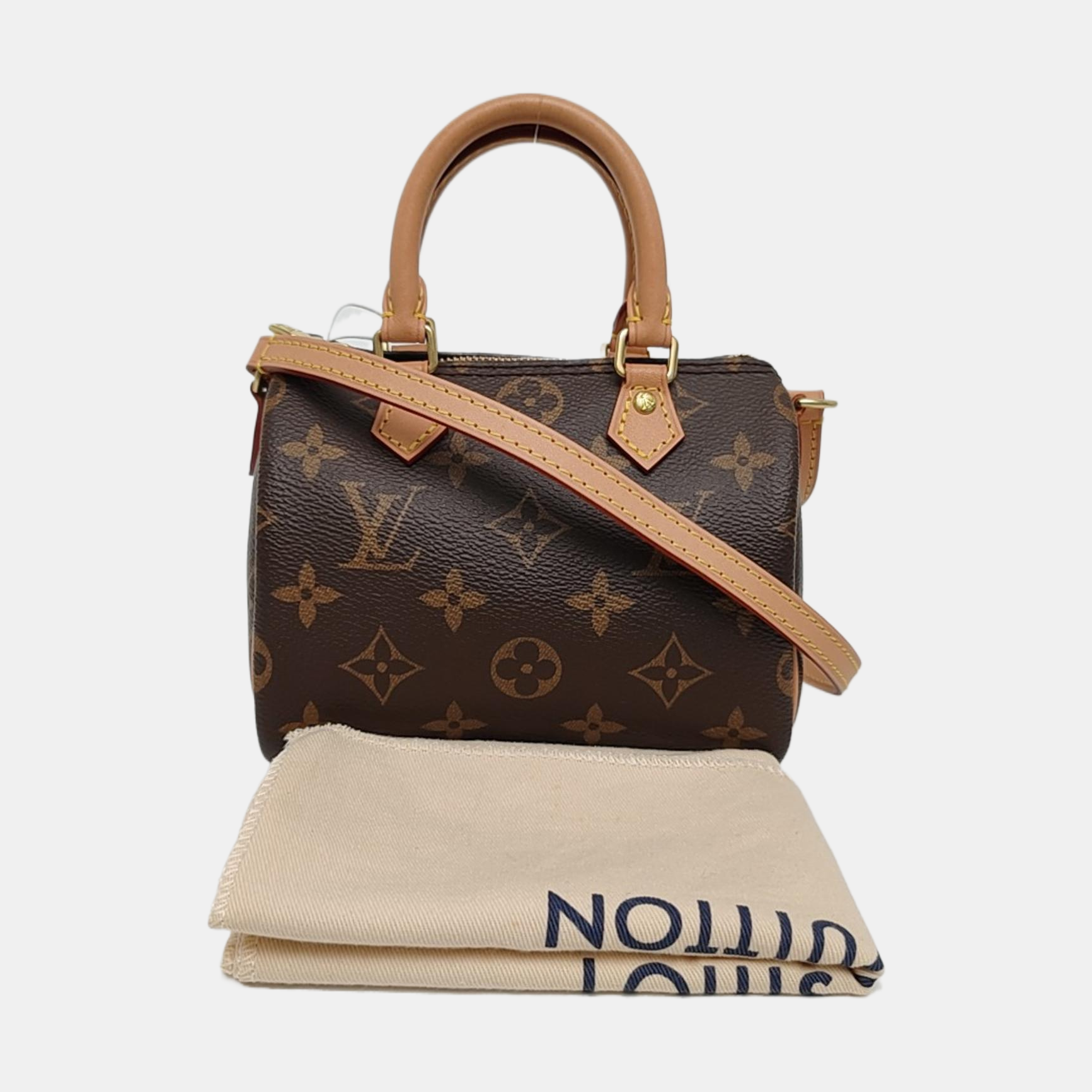 Authenticated pre-owned  Speedy Nano Monogram Coated Canvas Brown - Shoulder Bag at Looply
