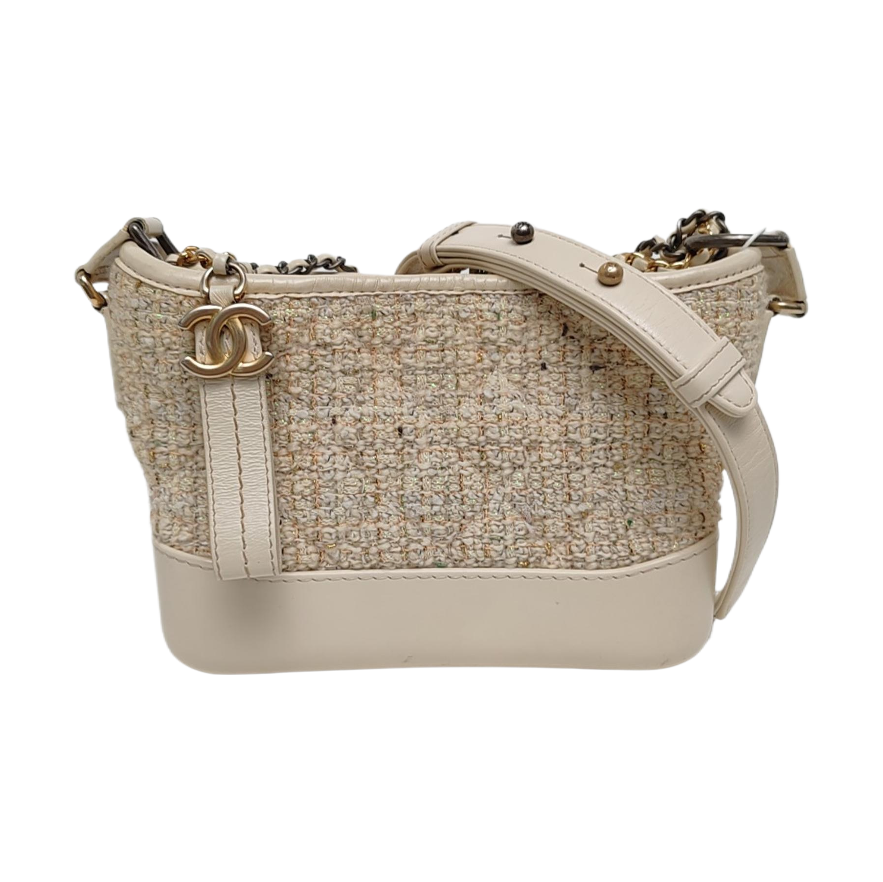Authenticated pre-owned  Gabrielle Small Quilted Wool Beige - Shoulder Bag at Looply
