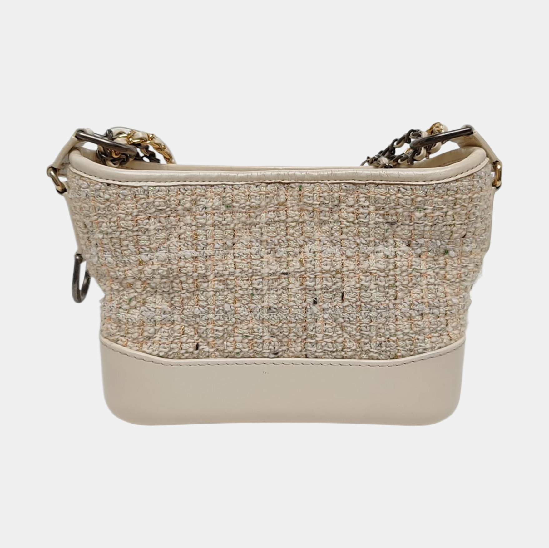 Authenticated pre-owned  Gabrielle Small Quilted Wool Beige - Shoulder Bag at Looply