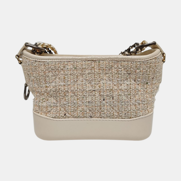 Authenticated pre-owned  Gabrielle Small Quilted Wool Beige - Shoulder Bag at Looply